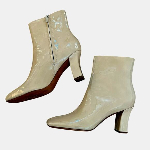 Vince Charli Patent Leather Ankle Boot Macadamia Beige – Sz 8.5M - Picture 5 of 8